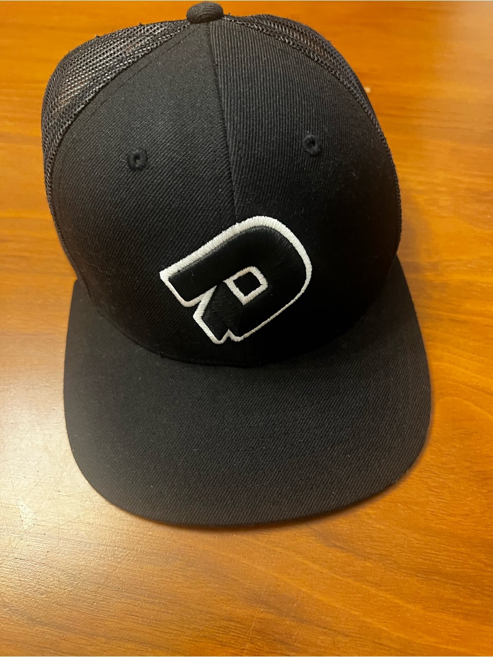 Kids Black Baseball Cap with White 'D' Logo